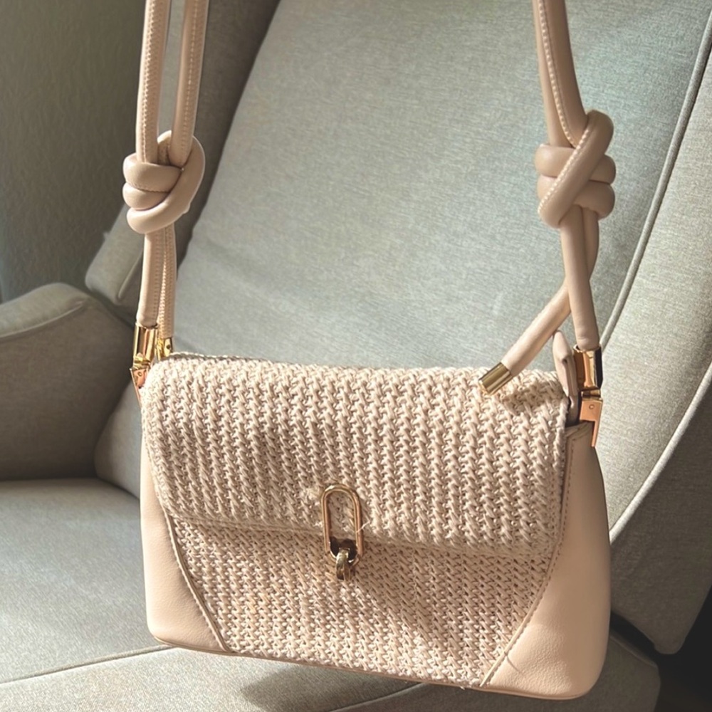Beige Woven purse